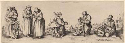 Sechs Männer und Frauen Bettler von Wenceslaus Hollar after Jacques Callot
