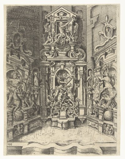 Großer Brunnen, eingebaut zwischen drei Wänden von Wendel Dietterlin (I)