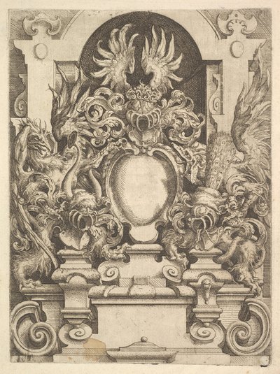 Entwurf für eine Kartusche, Tafel aus Dietterlins Architecttura, 1598 von Wendel Dietterlin the Elder