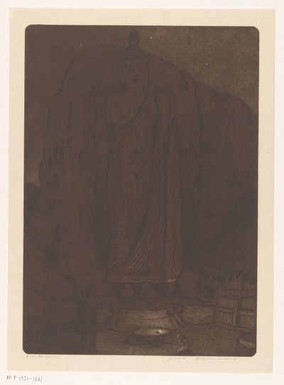 Statue des Buddha Avukana bei Kekirawa auf Sri Lanka von Wijnand Otto Jan Nieuwenkamp (signed by artist)