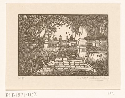 Friedhof bei Singaraja auf Bali von Wijnand Otto Jan Nieuwenkamp (signed by artist)