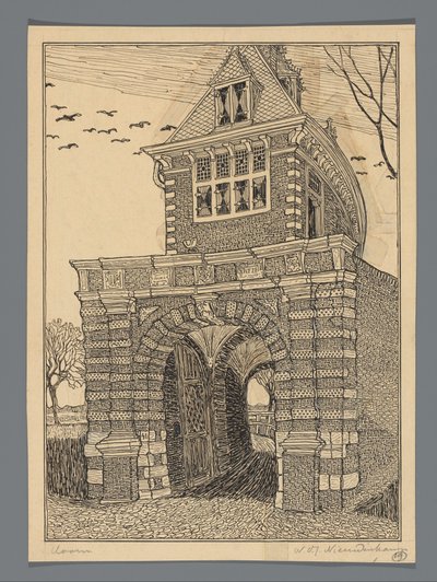 Oosterpoort in Hoorn von Wijnand Otto Jan Nieuwenkamp (signed by artist)