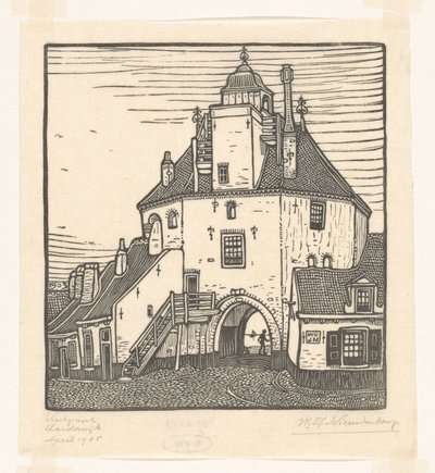 Vispoort in Harderwijk von Wijnand Otto Jan Nieuwenkamp (signed by artist)