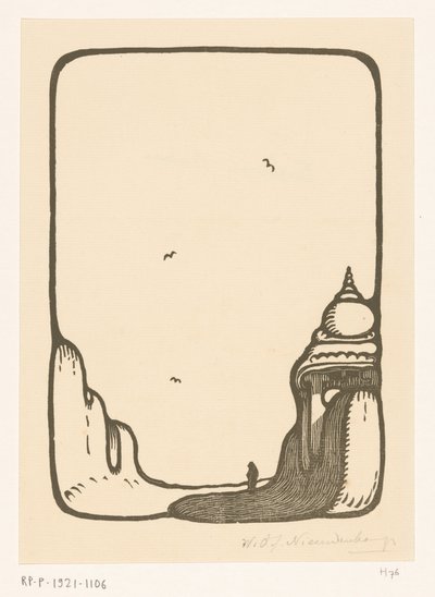 Weg zu einem Tempeltor in Madurai (Tempeltor Madura) von Wijnand Otto Jan Nieuwenkamp (signed by artist)