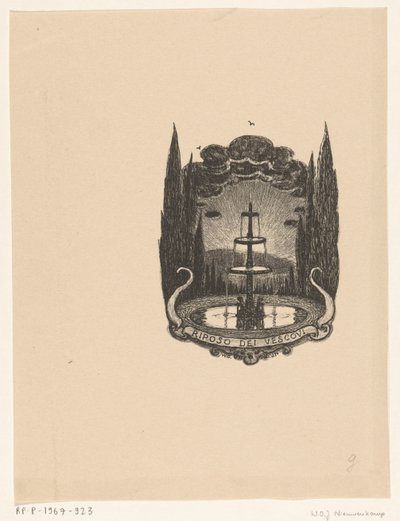 Brunnen im Garten der Villa Il Riposo dei Vescovi in Fiesole von Wijnand Otto Jan Nieuwenkamp