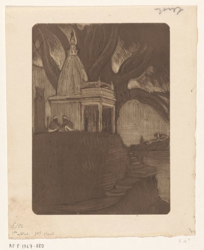 Tempel in Benares bei Abend von Wijnand Otto Jan Nieuwenkamp