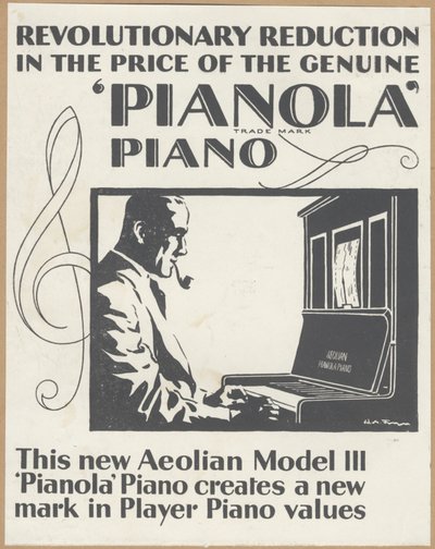 Aeolian Company Pianolas, 1920er Jahre von Wilfred Fryer