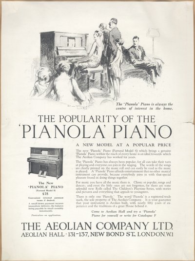 Aeolian Company Pianolas, 1920er Jahre von Wilfred Fryer
