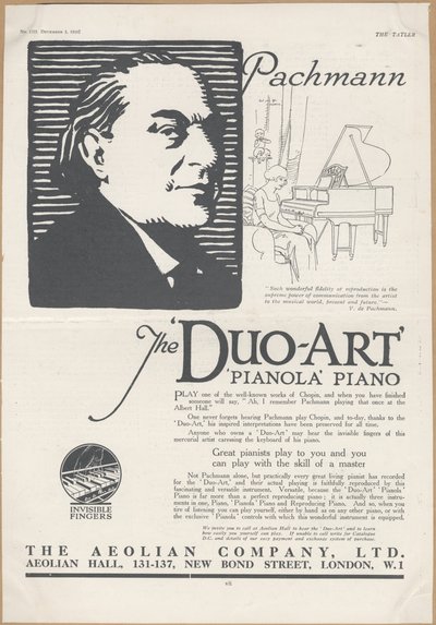 Aeolian Company Pianolas, 1924 von Wilfred Fryer
