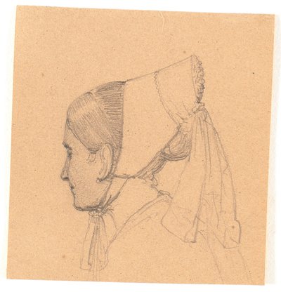 Kopf einer jungen Frau. Profil nach links von Wilhelm Bendz
