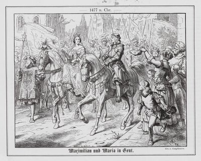 Erzherzog Maximilian von Österreich und Maria von Burgund in Gent von Wilhelm Camphausen