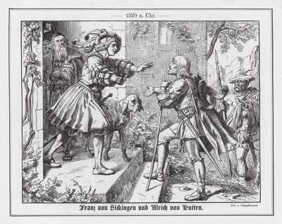 Franz von Sickingen begrüßt Ulrich von Hutten von Wilhelm Camphausen