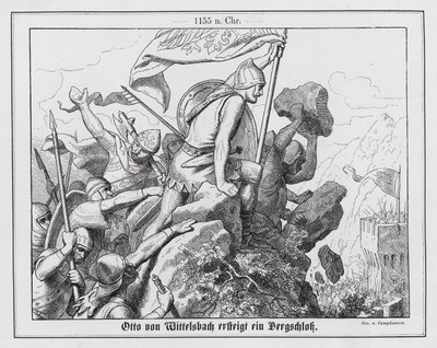 Otto von Wittelsbach belagert eine Bergburg, Italien von Wilhelm Camphausen