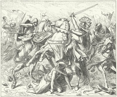Der rebellische Herzog Rudolf von Schwaben tödlich verwundet in der Schlacht an der Elster von Wilhelm Camphausen