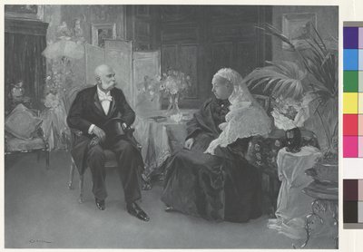 Königin Victoria und Kaiser Franz Joseph im Hotel du Cimiez in Nizza von Wilhelm Gause