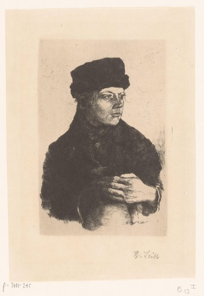 Bauernjunge mit Krug von Wilhelm Maria Hubertus Leibl (signed by artist)