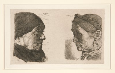 Ohne Titel [Studie von zwei Köpfen] von Wilhelm Maria Hubertus Leibl