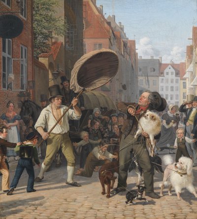 Eine Straßenszene in den Hundstagen von Wilhelm Marstrand