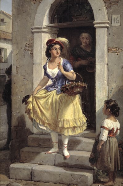 Eine Italienerin auf dem Weg zum Karneval von Wilhelm Marstrand