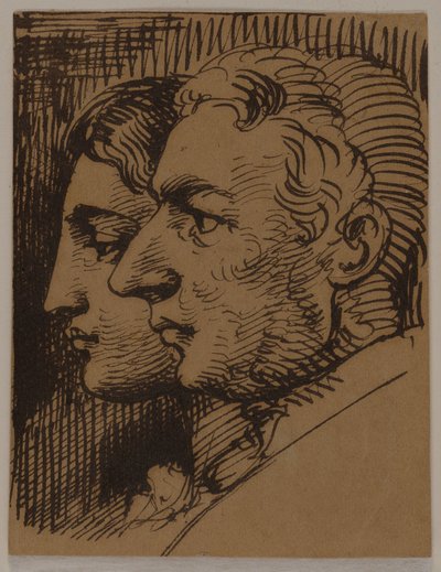 Doppelporträt eines Mannes und einer Frau im Profil von Wilhelm Marstrand