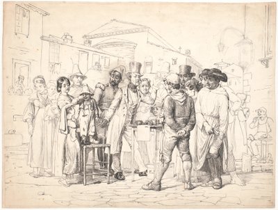 Ein Scharlatan verkauft Schuhcreme, Rom von Wilhelm Marstrand