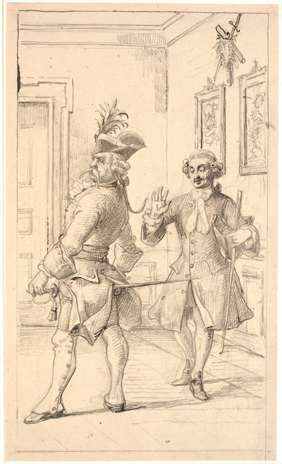 Jepser vergleicht Jacob von Thybos Rücken mit dem Wimmelskaft von Wilhelm Marstrand