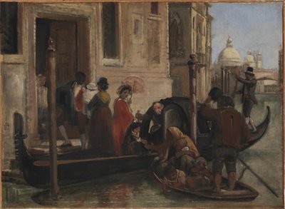 Landung in Venedig. In der Ferne S. Maria delle Salute von Wilhelm Marstrand