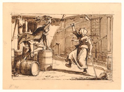 Peder Paars 2. Buch 3. Gesang. Jens Bloks und Mutter Gunhilds Kampf von Wilhelm Marstrand