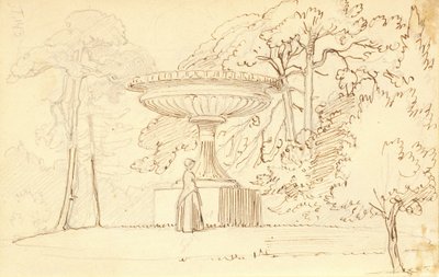 Südlicher Garten mit einer Dame an einer kolossalen Schale von Wilhelm Marstrand
