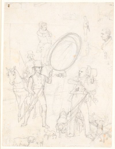 Entwurf für das Gemälde "Straßenszene in den Hundstagen" von Wilhelm Marstrand