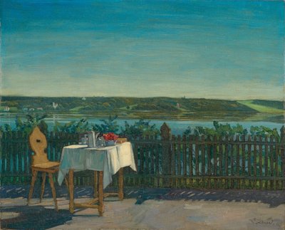 Kaffeetisch am Starnberger See von Wilhelm Trübner