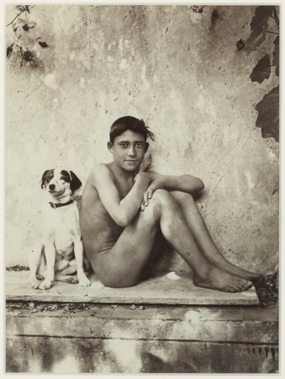 Junge und sein Hund, Taormina, Italien, ca. 1900 von Baron Wilhelm von Gloeden