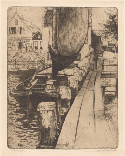 Volendam von Willem Adrianus Grondhout (signed by artist)