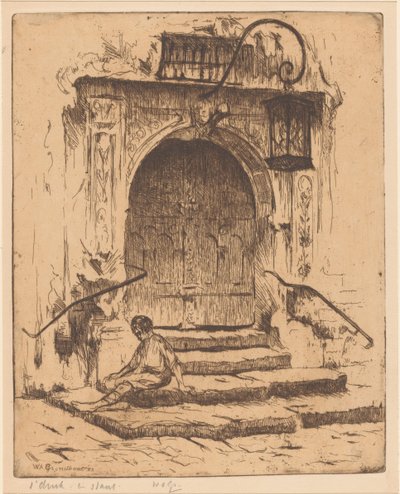 Tor des Rathauses in Rothenburg ob der Tauber von Willem Adrianus Grondhout