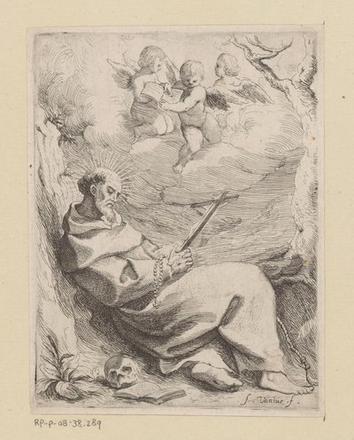 Heiliger Franziskus von Assisi mit Kruzifix von Willem Basse (attributed to)