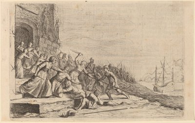 Die Anhänger von Solon verteidigen den Tempel der Venus, 1634 von Willem Basse