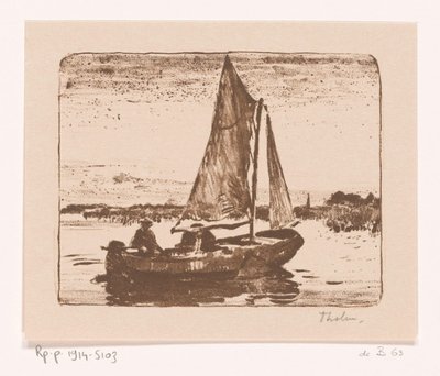 Mann in Segelboot von Willem Bastiaan Tholen (signed by artist)