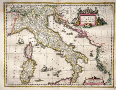 Karte von Italien, aus Theatrum Orbis Terrarum von Willem Blaeu, Amsterdam von Willem Blaeu