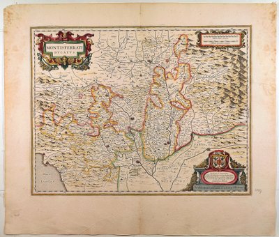 Das Herzogtum Monferrato, Karte von Willem Blaeu, Amsterdam, Kupferstich von Willem Blaeu