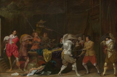 Soldaten kämpfen um Beute in einer Scheune, ca. 1623 von Willem Cornelisz Duyster