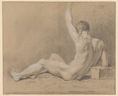 Sitzender männlicher Akt, von hinten gesehen (1. Preis 1769) von Willem Joseph Laquy
