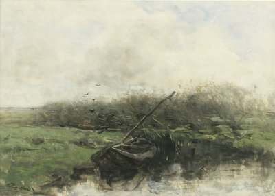Ruderboot in einem Graben von Willem Maris