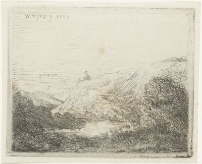 Berglandschaft mit Fluss von Willem Matthias Jan van Dielen