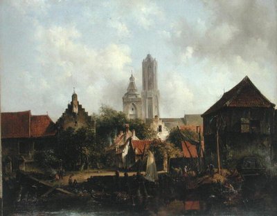 Kanalszene mit Utrecht von Willem Roelofs