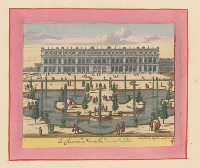 Ansicht des Palastes von Versailles von der Park- und Gartenseite von Willem Swidde