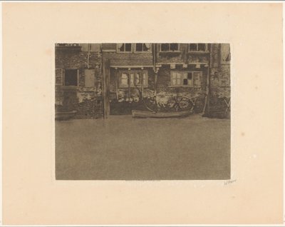 Rückseiten der Häuser Voorstraat 463, 461 und 459 in Dordrecht von Willem Witsen (signed by artist)