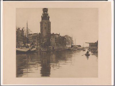 Ansicht auf den Montelbaanstoren in Amsterdam von Willem Arnoldus Witsen