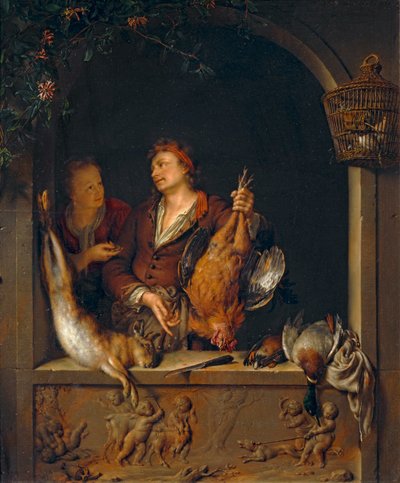Der Wildhändler, auch Der Bräter genannt von Willem van (after) Mieris