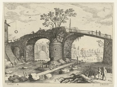 Brücke über einen Fluss von Willem van Nieulandt (II)