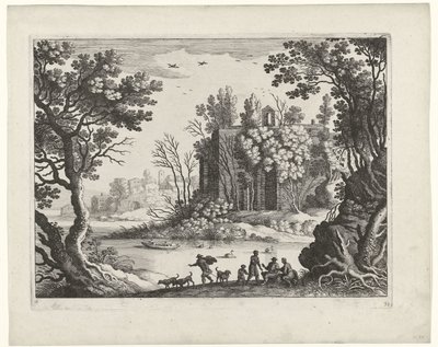 Gebäude an einem Fluss von Willem van Nieulandt (II)